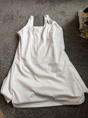 White Sleeveless A-Line Athletic Dress